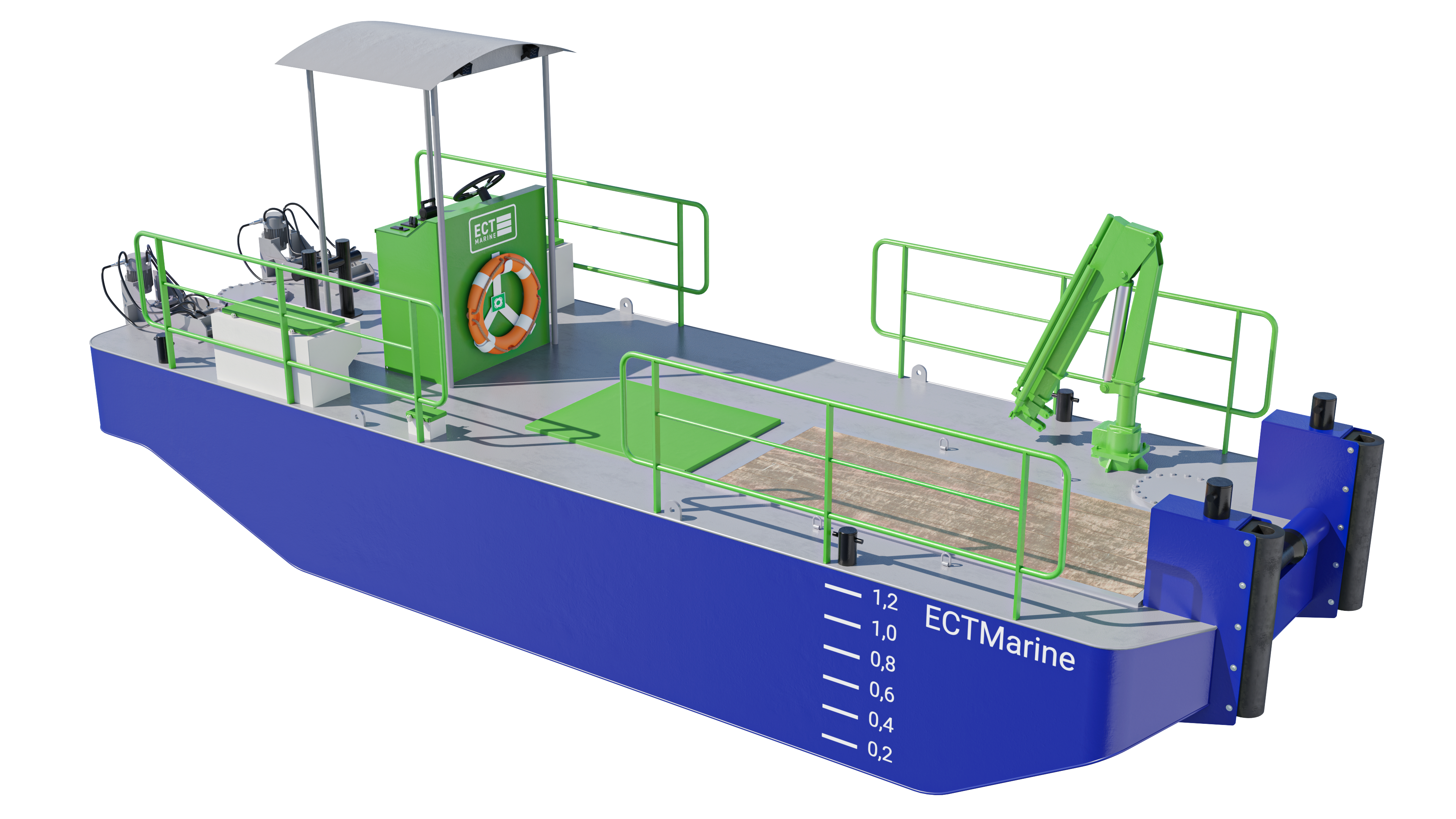 Compact and transportable work ship multicat type